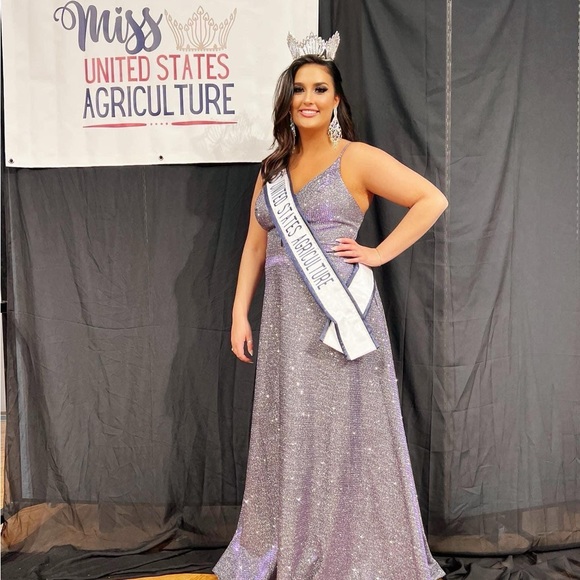 Dave and Johnny purple sparkly gown - Picture 1 of 3